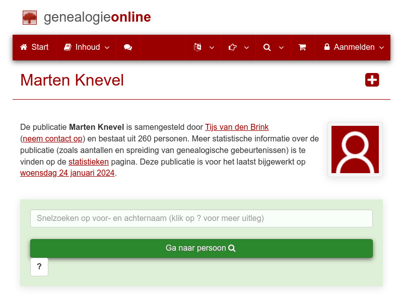 Screenshot van website