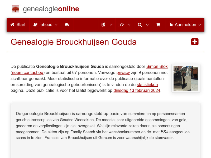 Screenshot van website