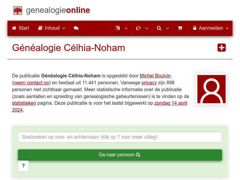Screenshot van website