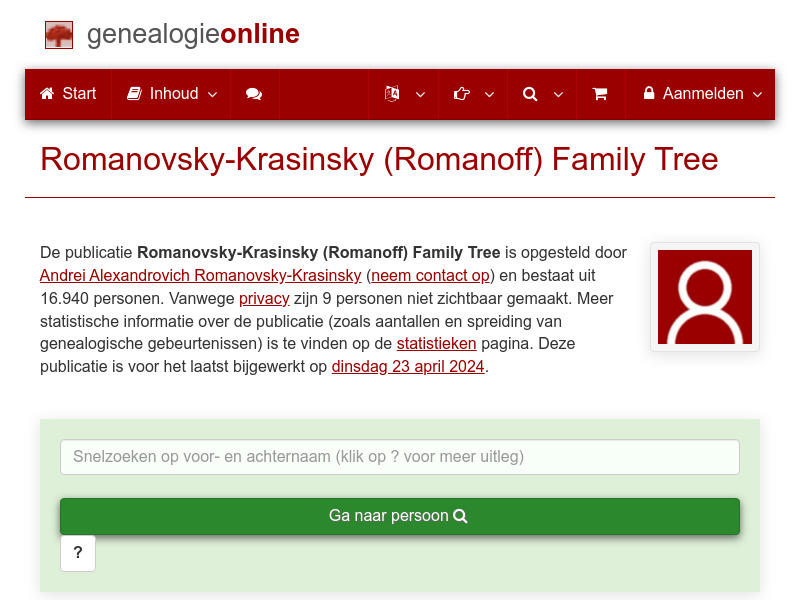 Screenshot van website