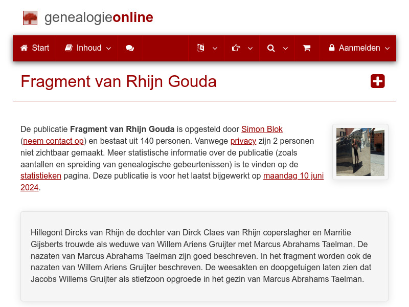 Screenshot van website