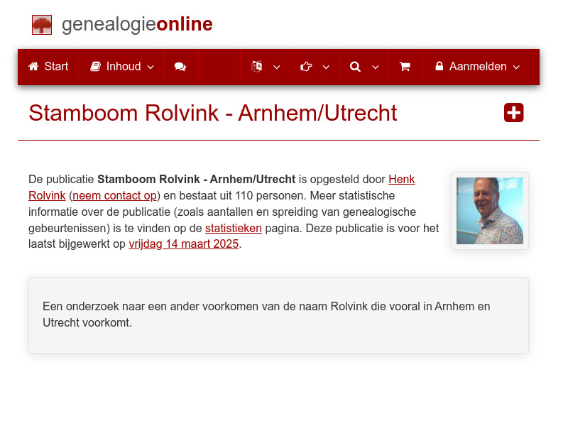 Screenshot van website
