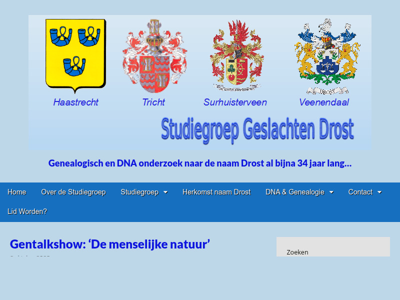 Screenshot van website