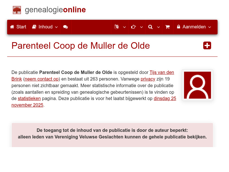 Screenshot van website
