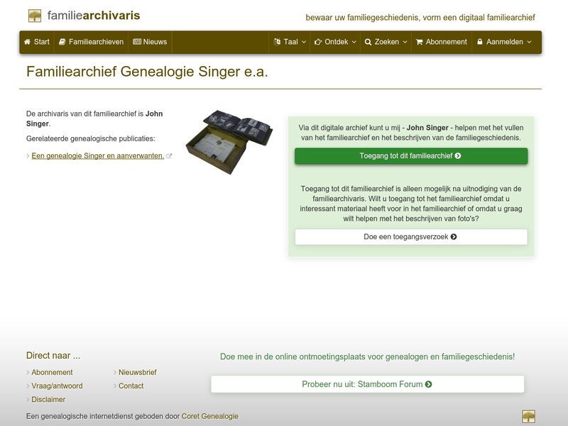 Screenshot van website