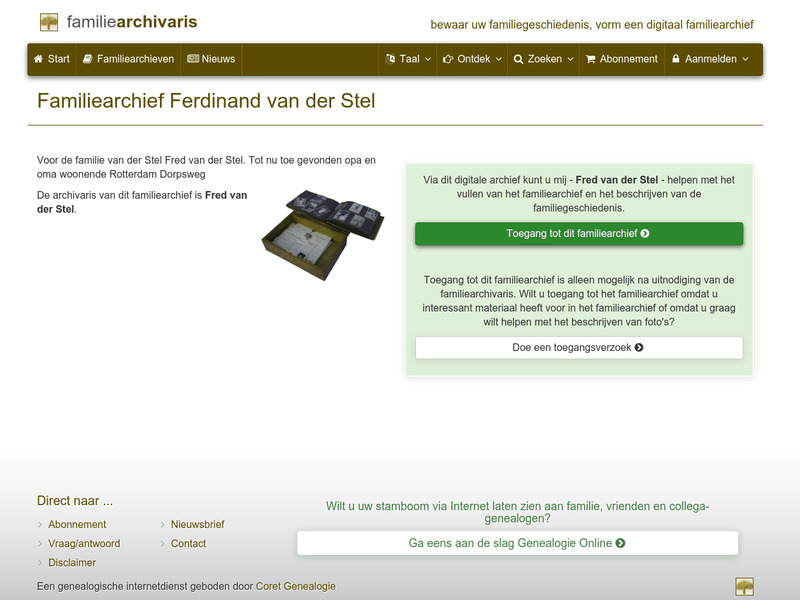 Screenshot van website