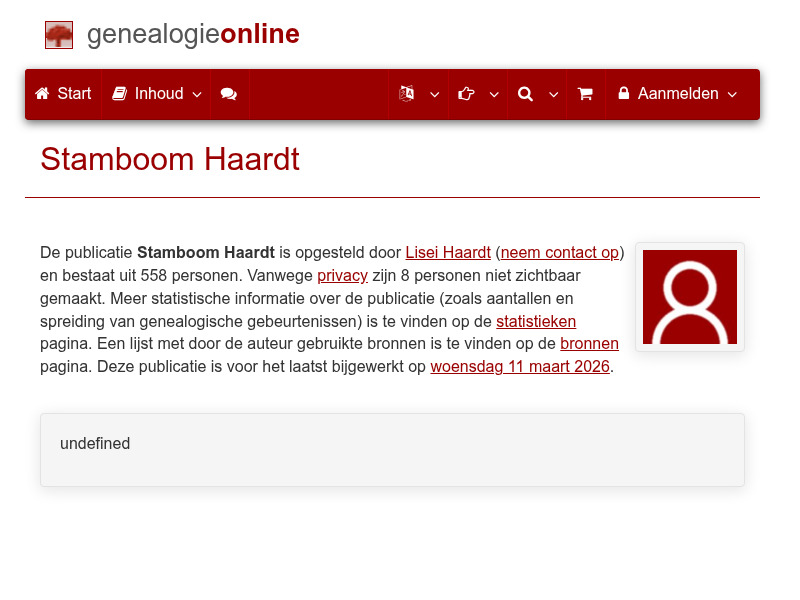 Screenshot van website