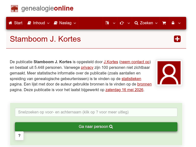 Screenshot van website