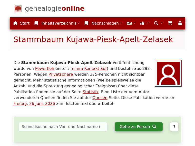 Screenshot van website
