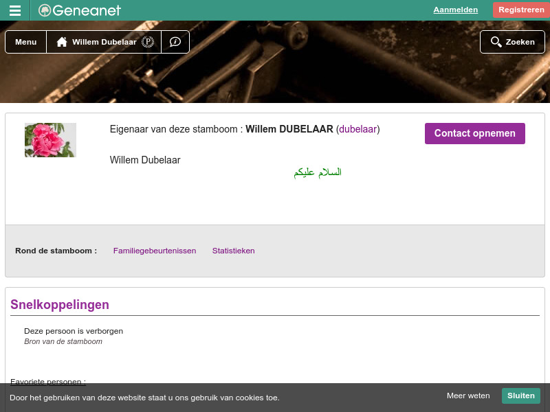 Screenshot van website