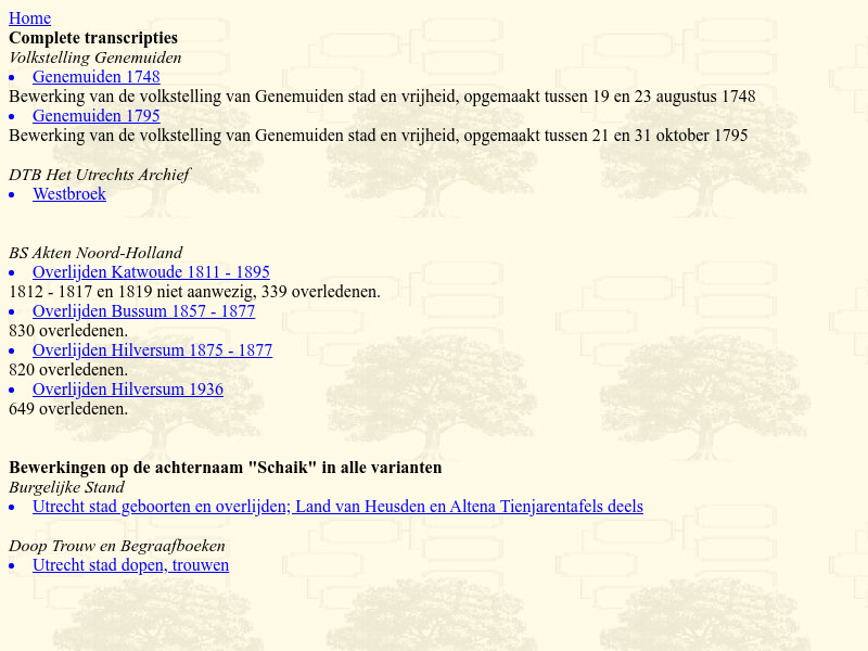 Screenshot van website