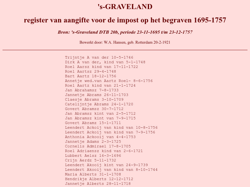 Screenshot van website