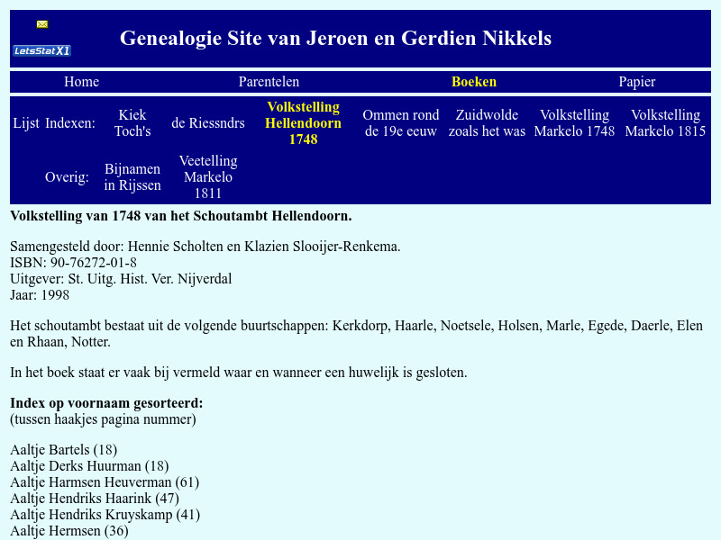 Screenshot van website