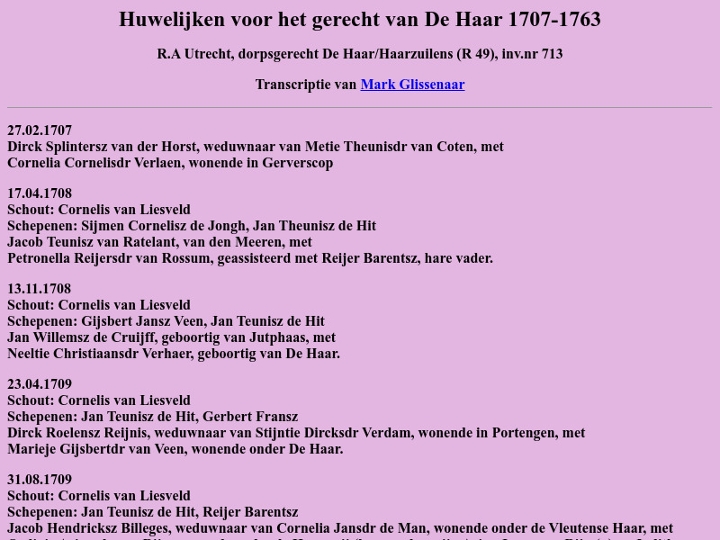 Screenshot van website