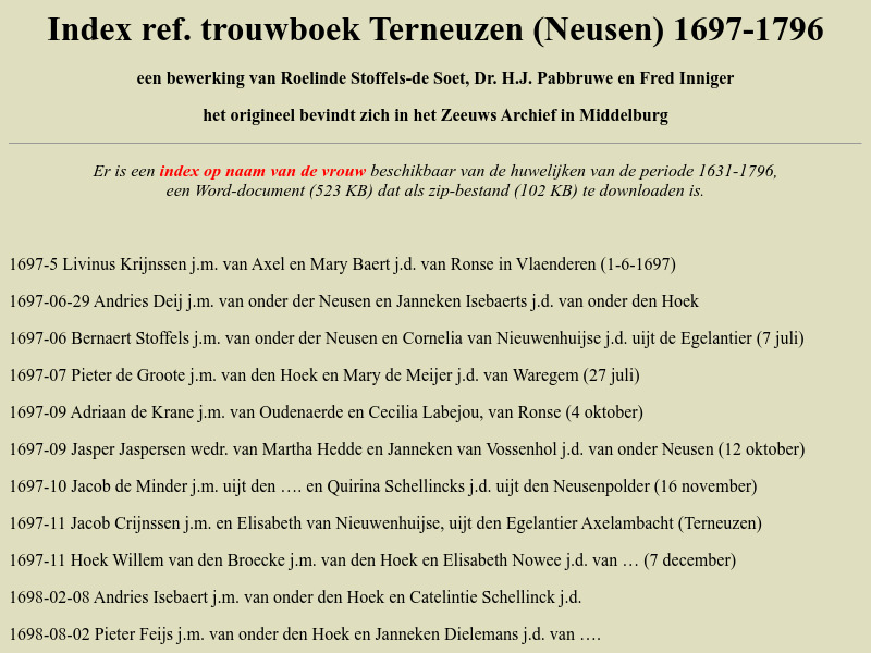 Screenshot van website