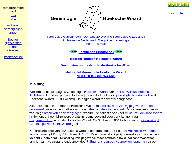 Screenshot van website