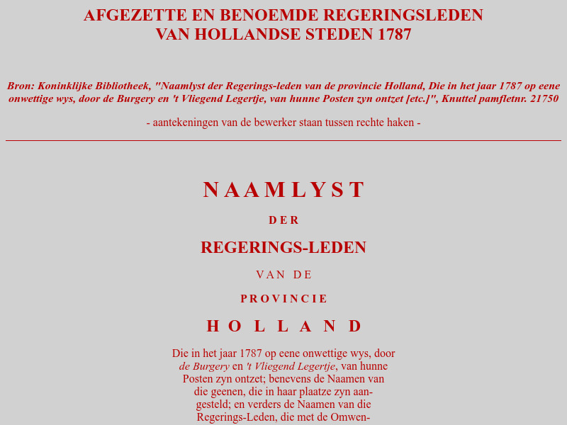 Screenshot van website