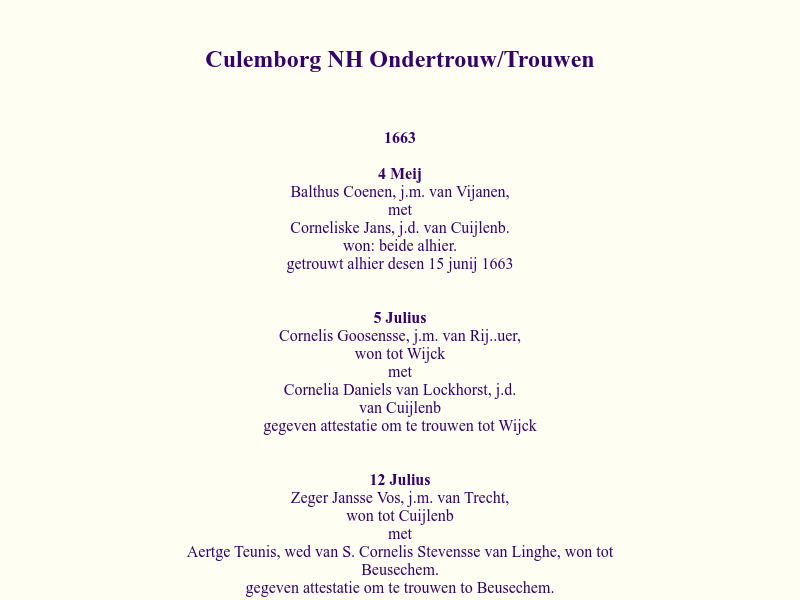 Screenshot van website