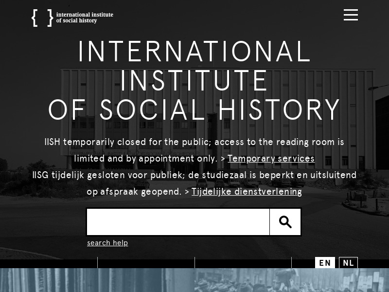 Screenshot van website