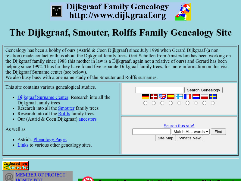 Screenshot van website