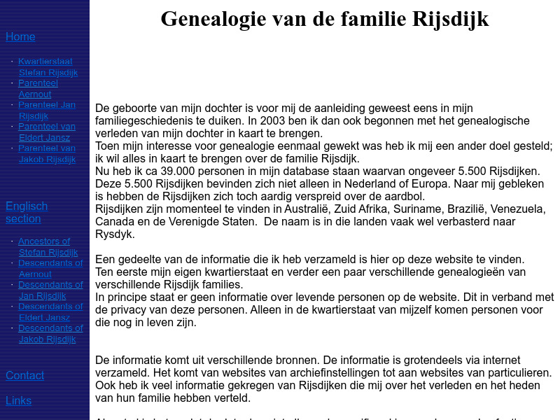 Screenshot van website
