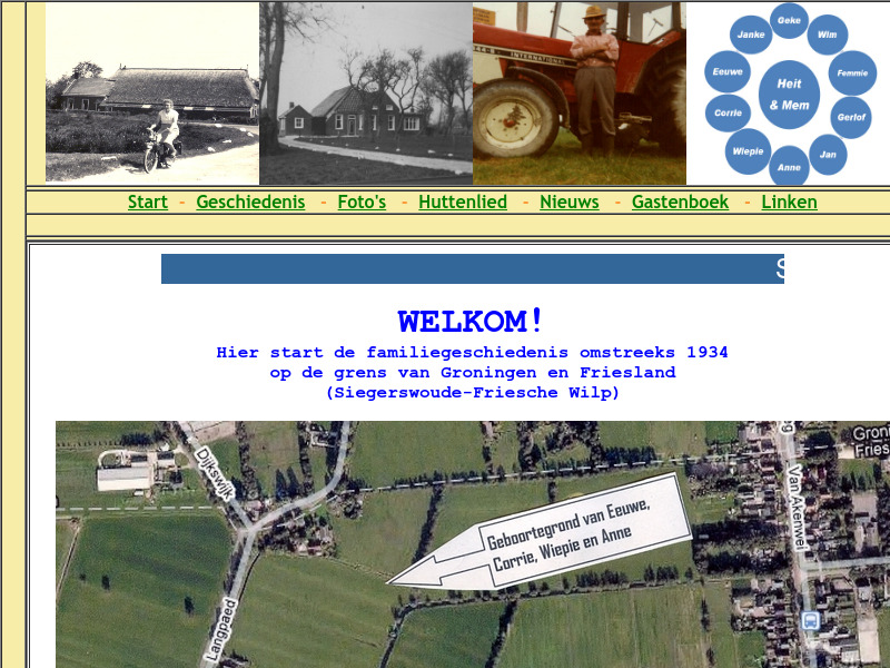 Screenshot van website