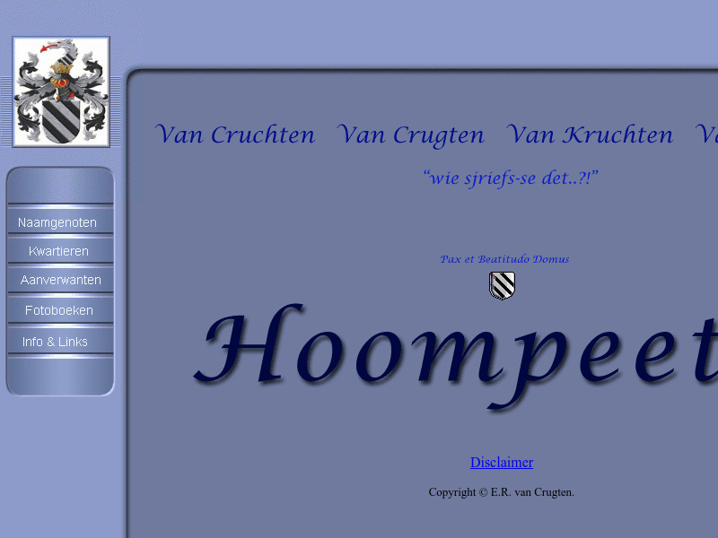 Screenshot van website