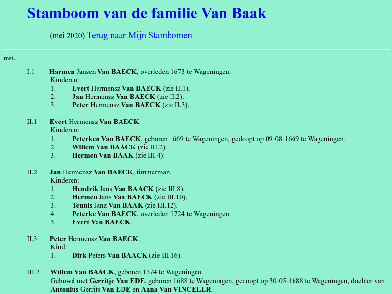 Screenshot van website