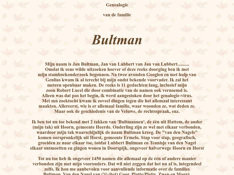 Screenshot van website