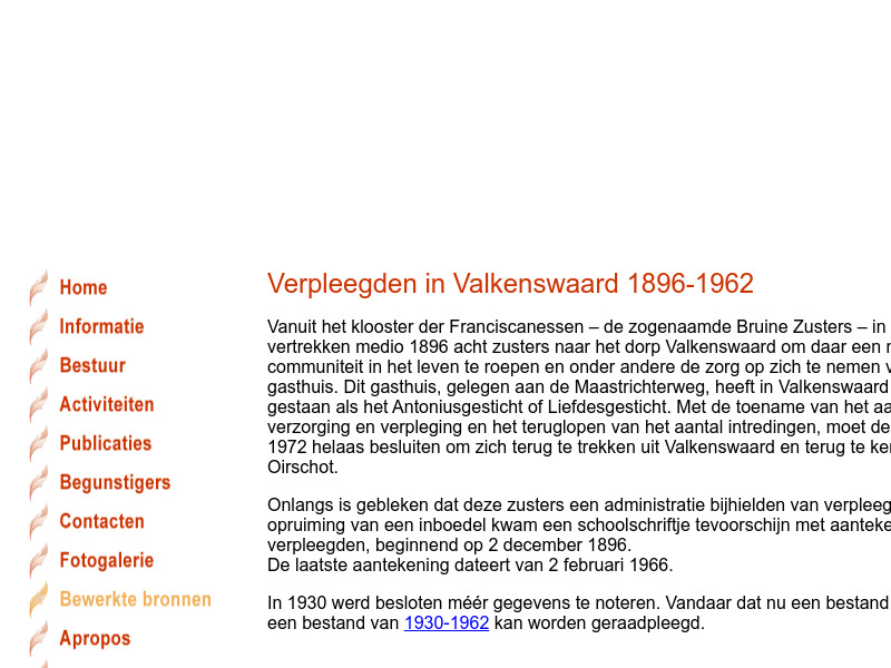 Screenshot van website
