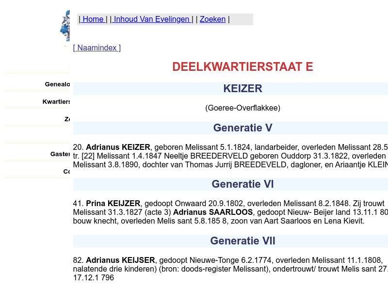 Screenshot van website