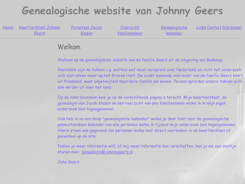 Screenshot van website