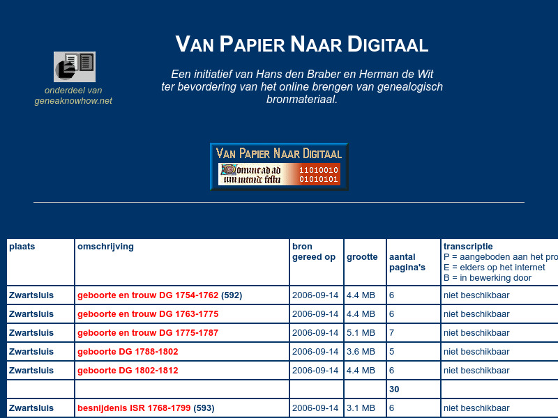 Screenshot van website