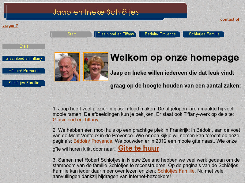 Screenshot van website