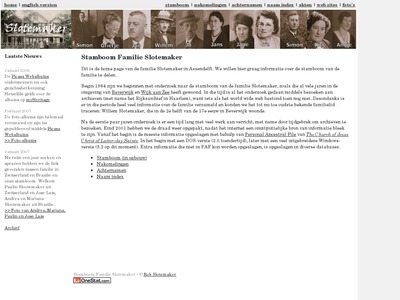 Screenshot van website