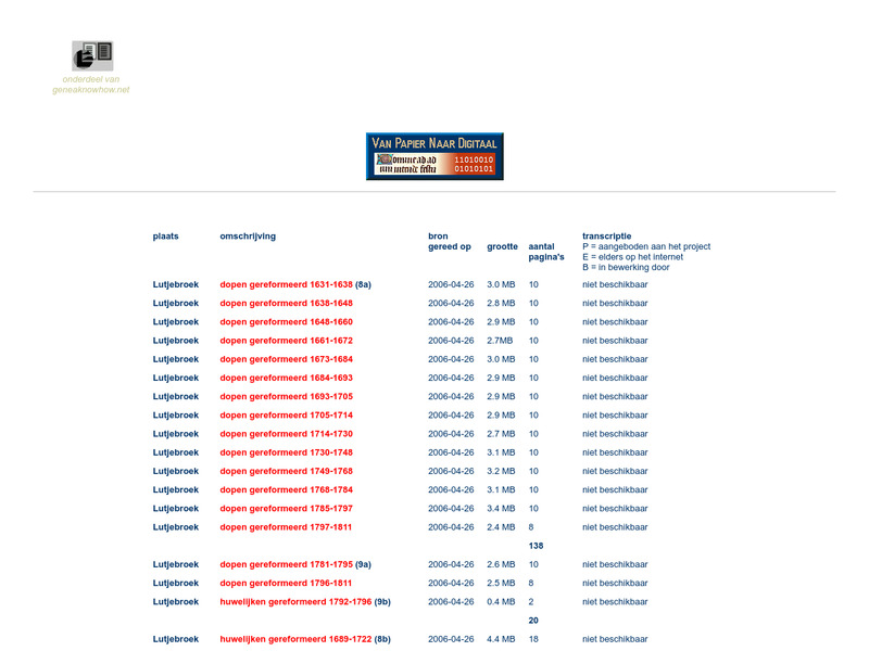 Screenshot van website