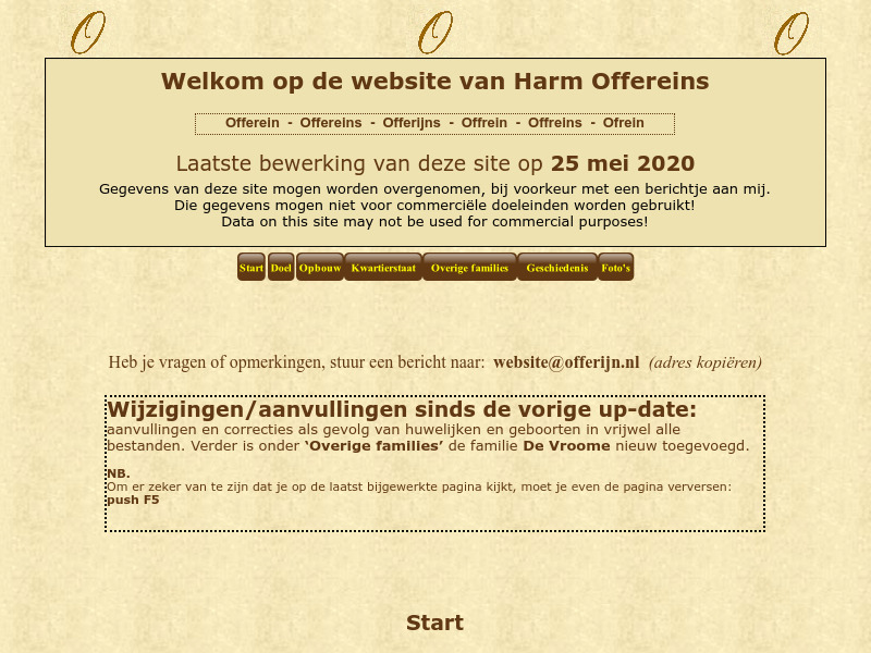 Screenshot van website