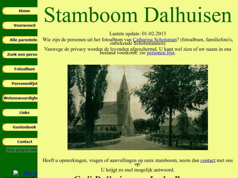 Screenshot van website