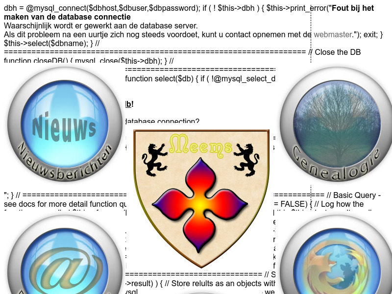 Screenshot van website