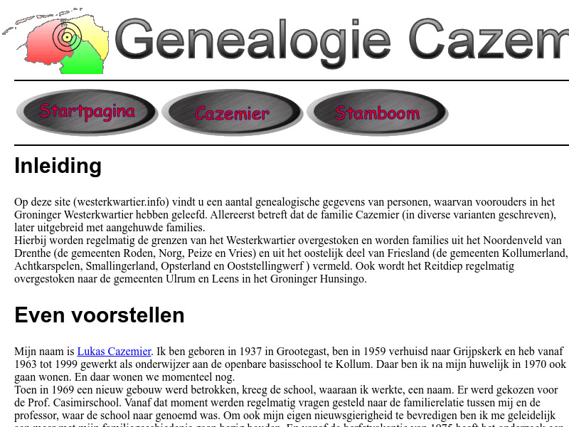 Screenshot van website