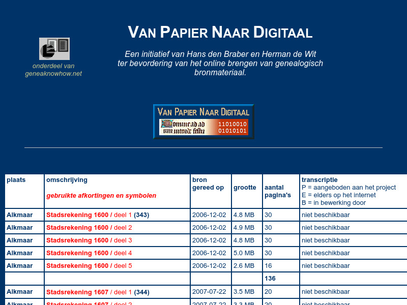 Screenshot van website
