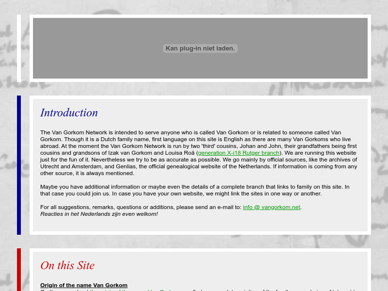 Screenshot van website