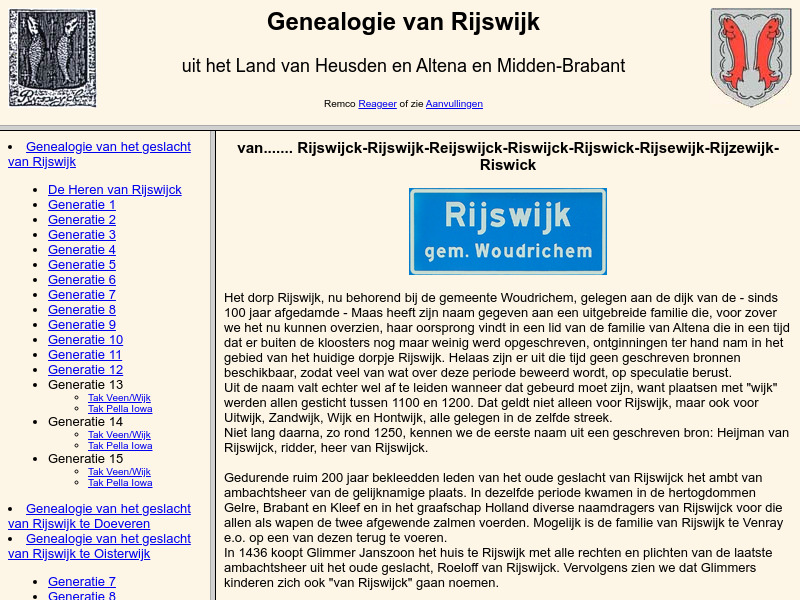 Screenshot van website