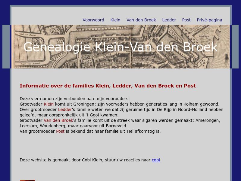 Screenshot van website