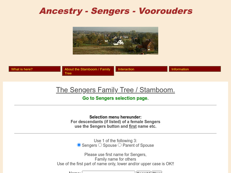 Screenshot van website