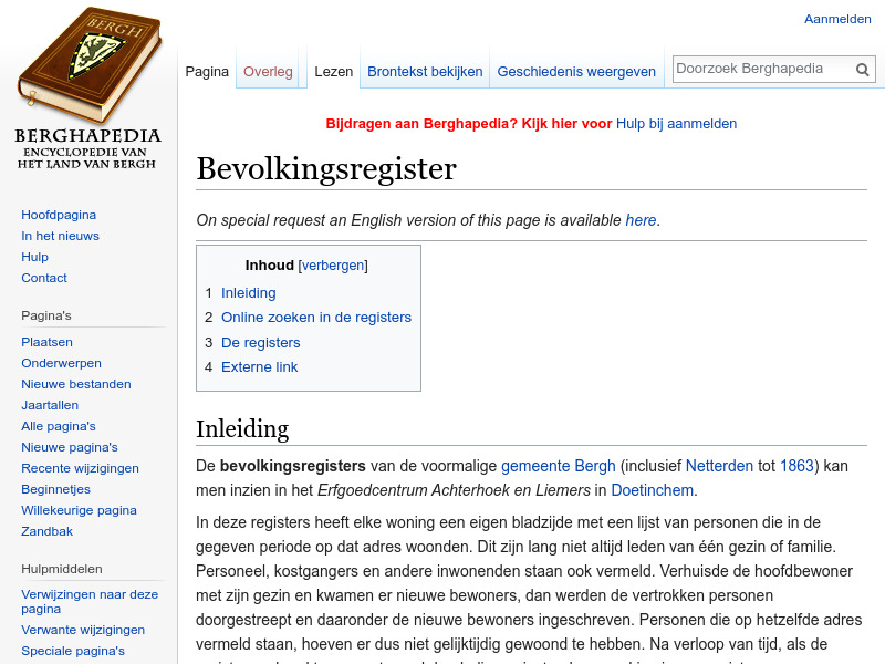 Screenshot van website
