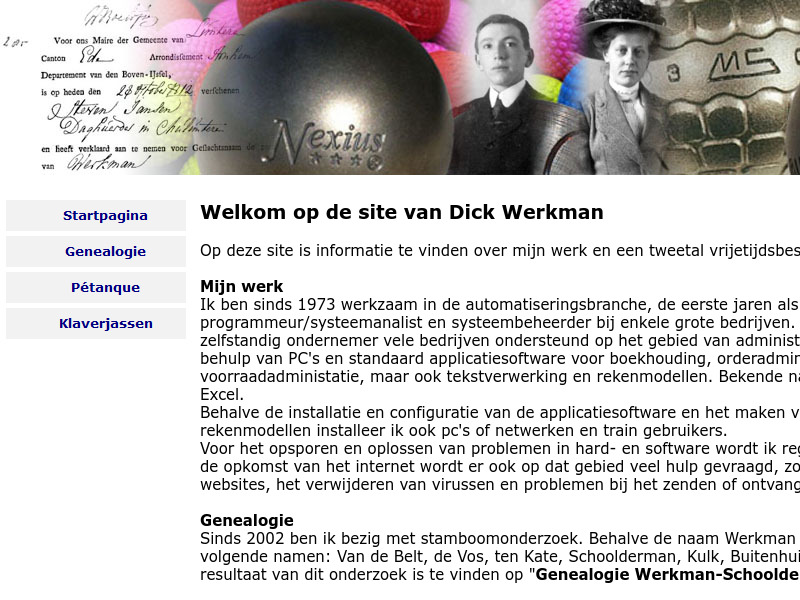 Screenshot van website