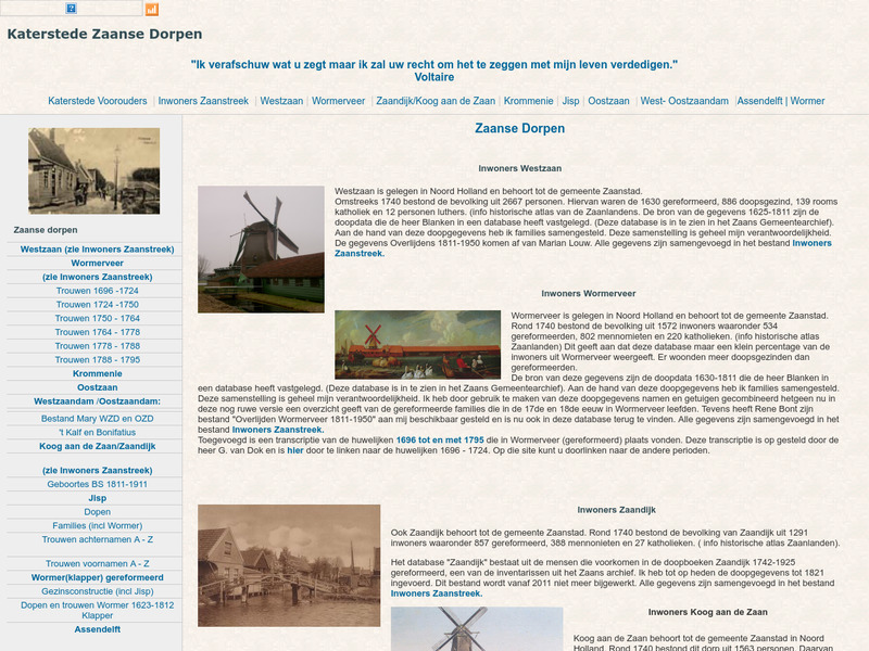 Screenshot van website