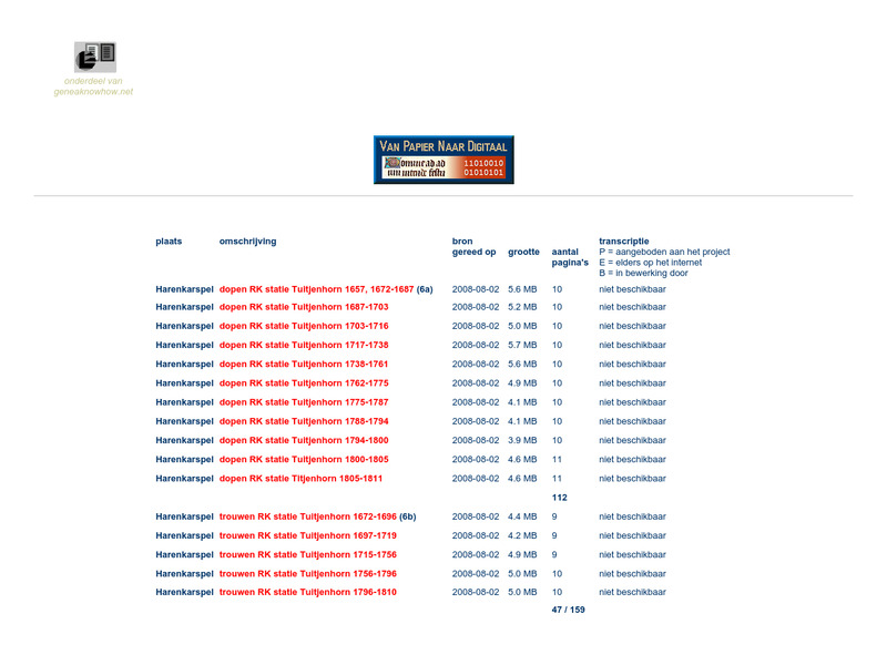 Screenshot van website