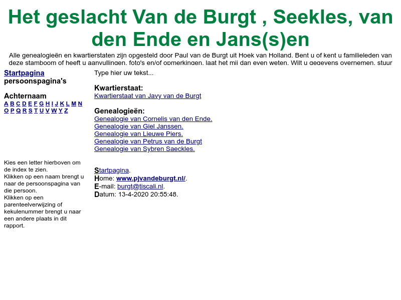 Screenshot van website